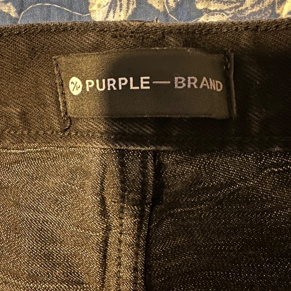 Purple Brand Distressed Paint Splatter Denim Shorts - Picture 4 of 9